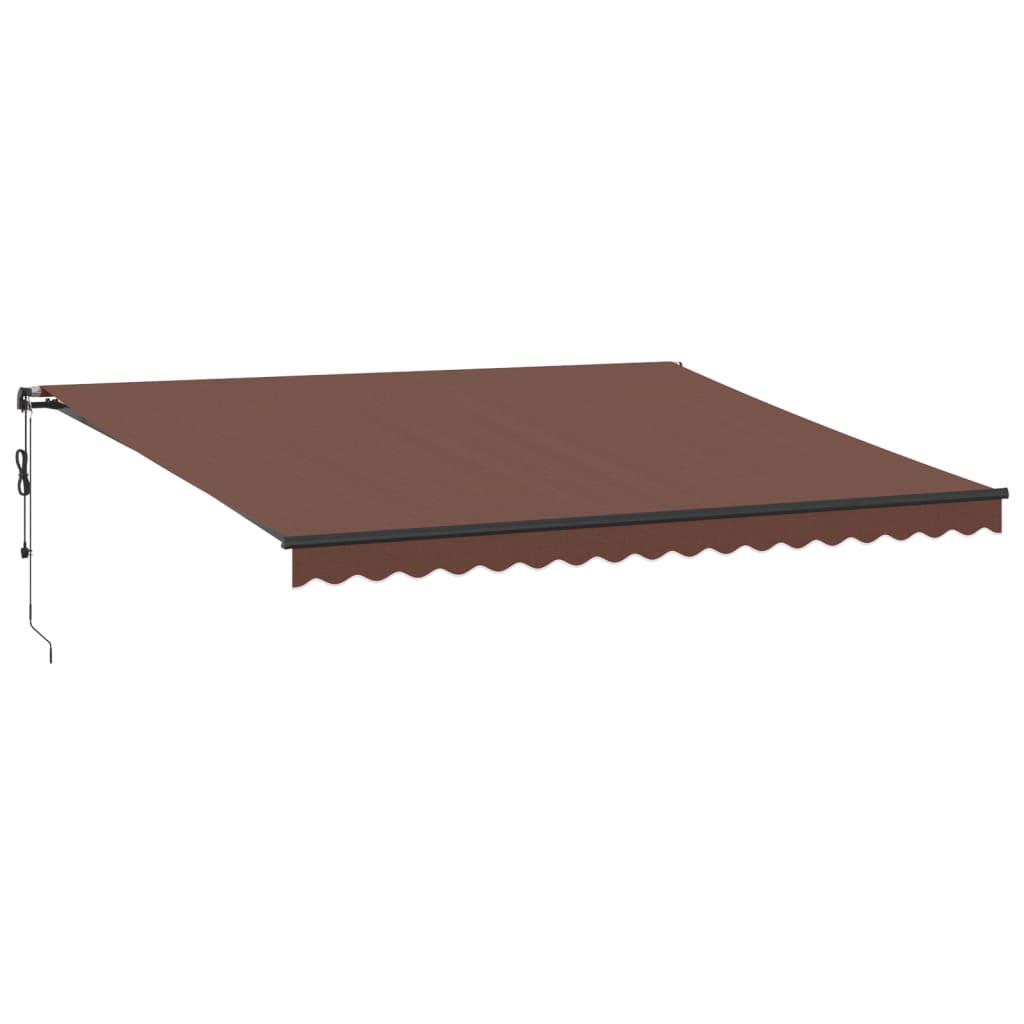 vidaXL Toldo retrátil automático com luzes LED 450x350 cm castanho