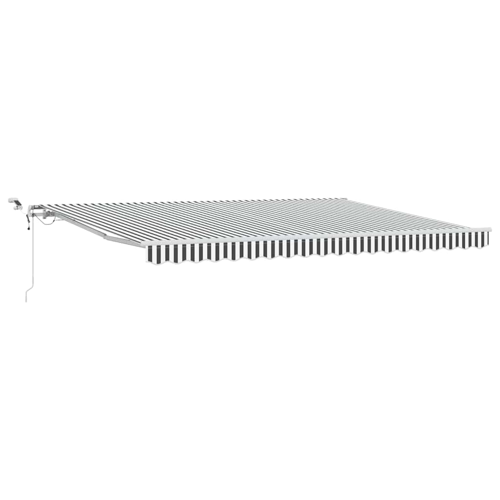 vidaXL Toldo retrátil automático com LED 450x300 cm antracite/branco