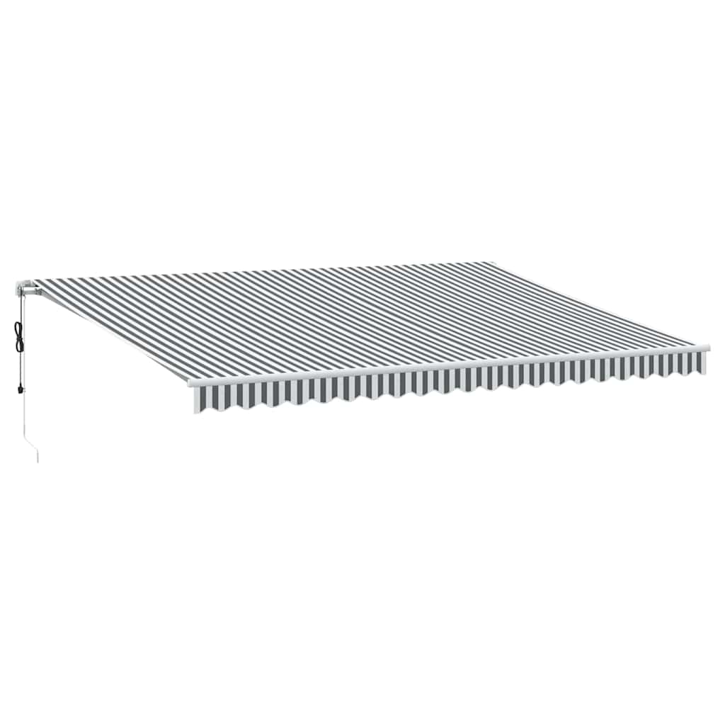 vidaXL Toldo retrátil automático com LED 500x300 cm antracite/branco