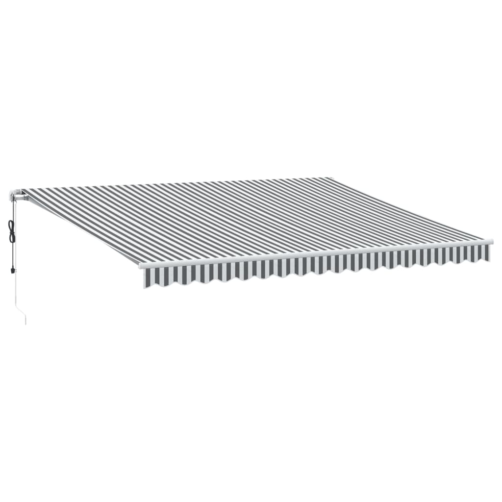 vidaXL Toldo retrátil automático com LED 450x350 cm antracite/branco