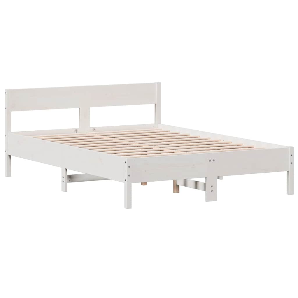 vidaXL Cama sem colchão 160x200 cm madeira de pinho maciça branco