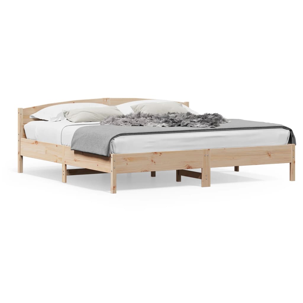 vidaXL Cama sem colchão 180x200 cm madeira de pinho maciça