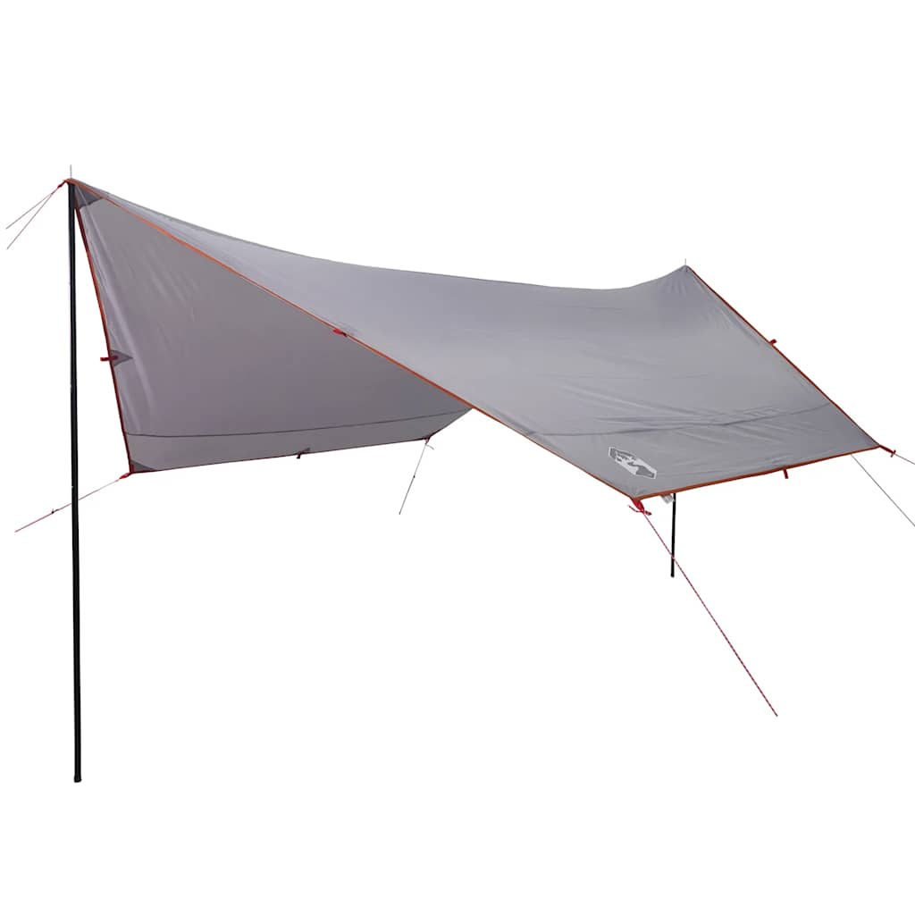 vidaXL Lona de campismo 430x380x210 cm impermeável cinza e laranja