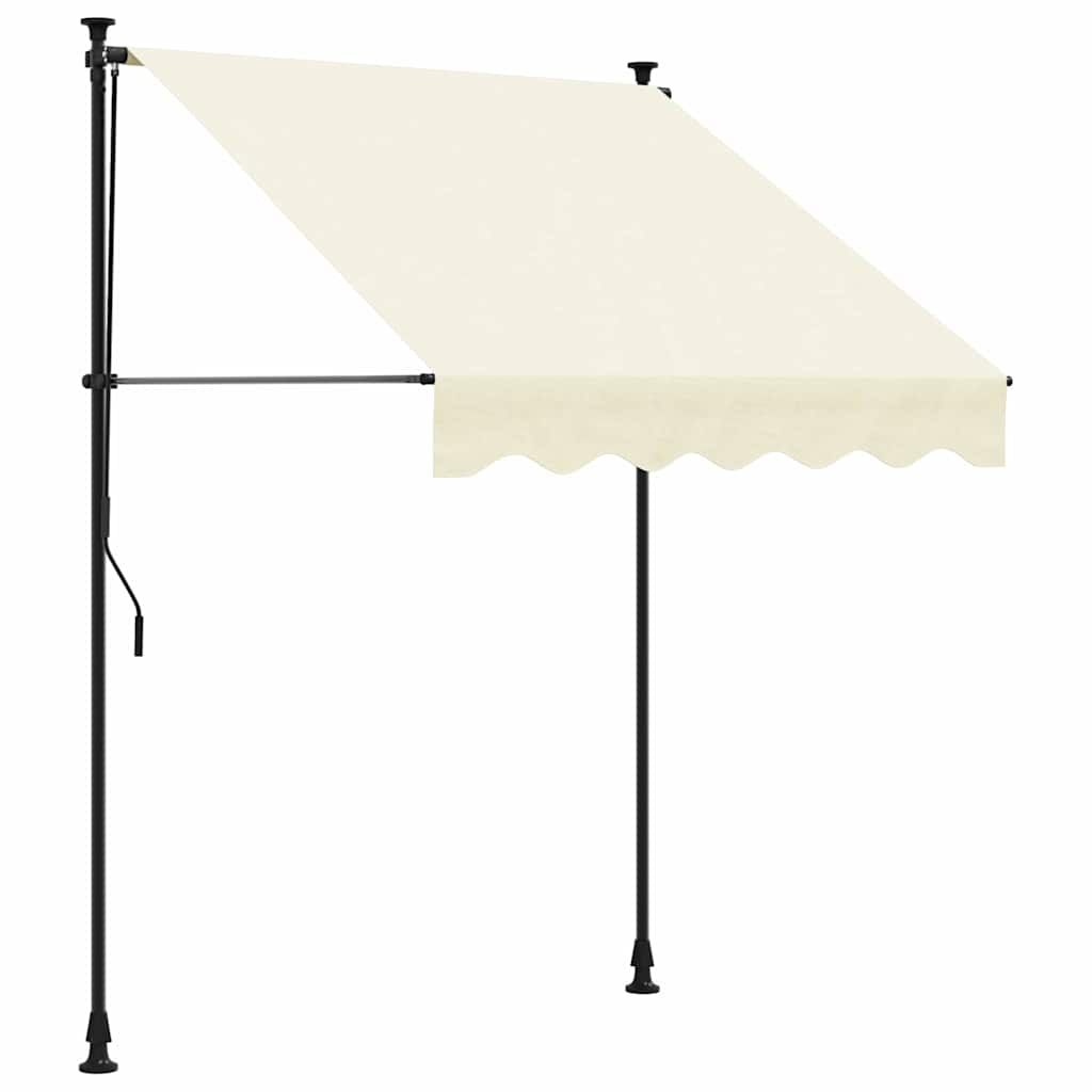 vidaXL Toldo retrátil 200x115 cm tecido e aço cor creme
