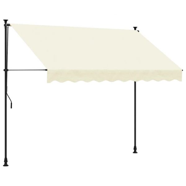 vidaXL Toldo Retrátil 300x150 cm Tecido e Aço Cor Creme - 1859928457