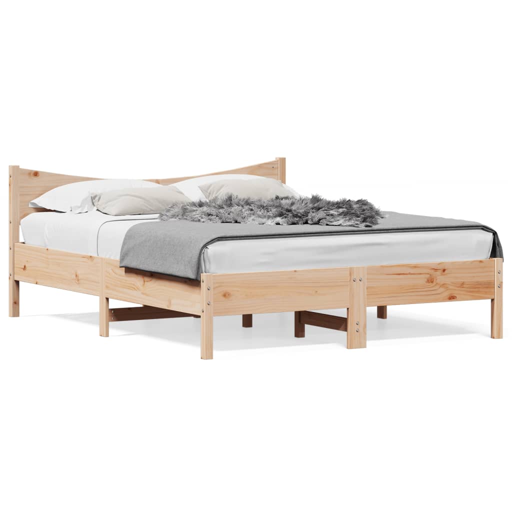 vidaXL Cama sem colchão 160x200 cm madeira de pinho maciça