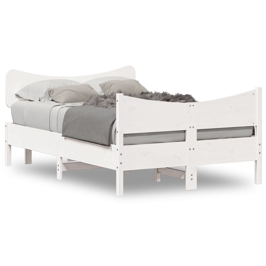 vidaXL Cama sem colchão 120x200 cm madeira de pinho maciça branco