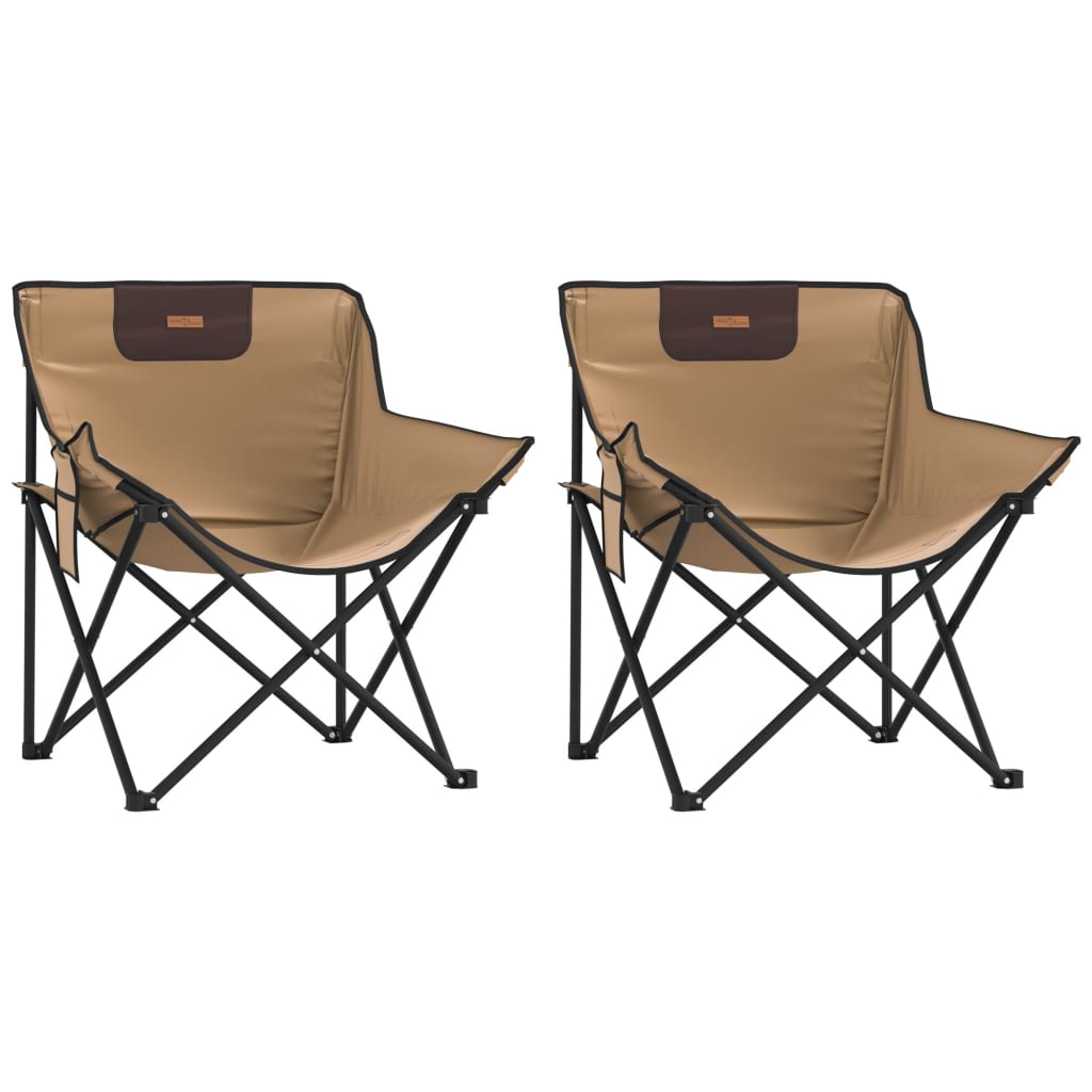 vidaXL Cadeiras de campismo com bolso dobráveis 2 pcs castanho