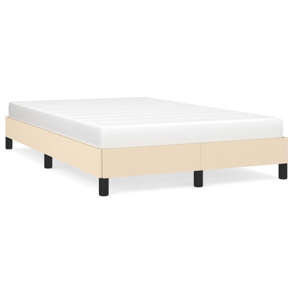 vidaXL Estrutura de cama sem colchão 120x190 cm tecido creme