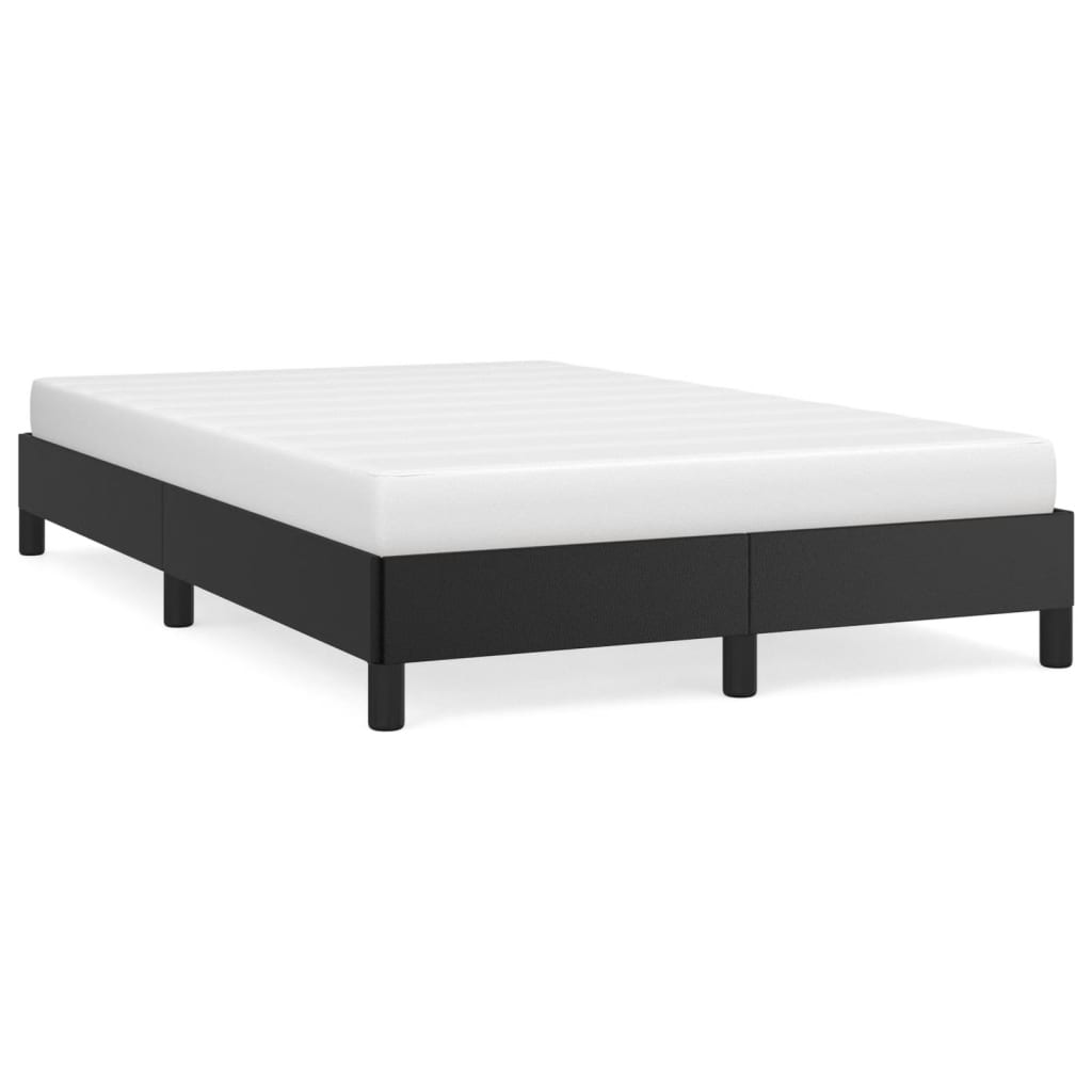 vidaXL Estrutura de cama sem castanho colchão 120x190cm couro do falso