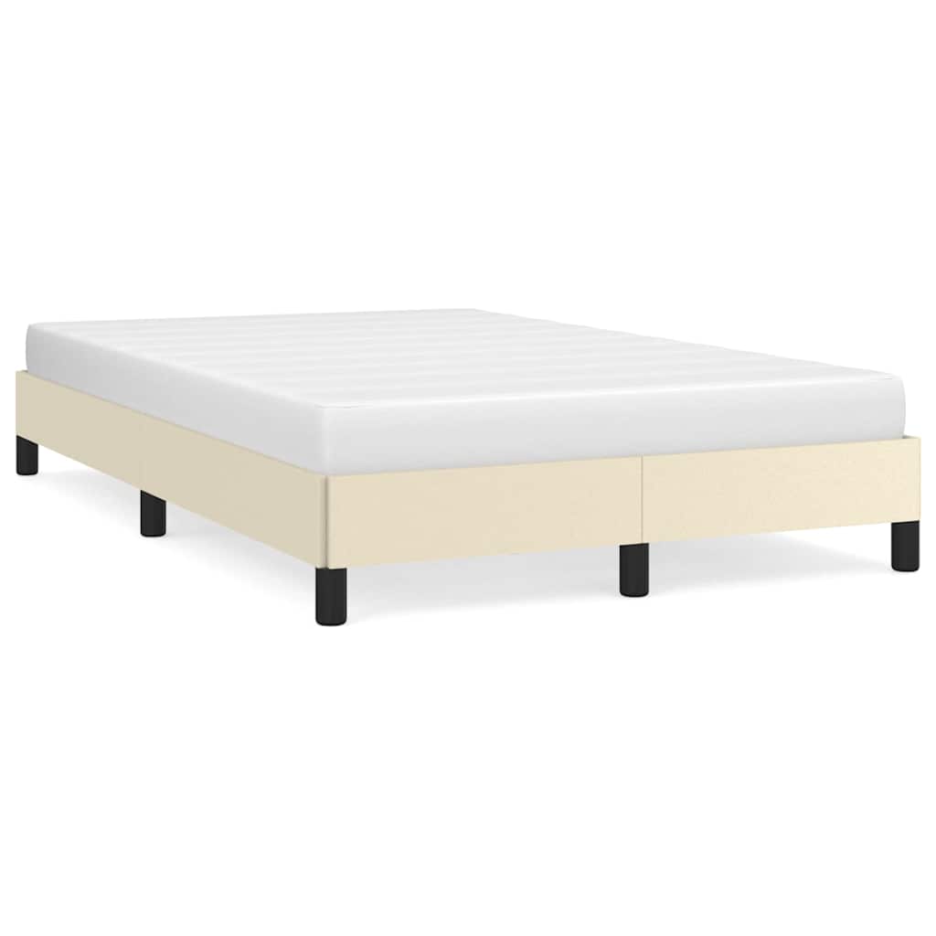 vidaXL Moldura de cama sem creme de colchão 120x190 cm couro do falso