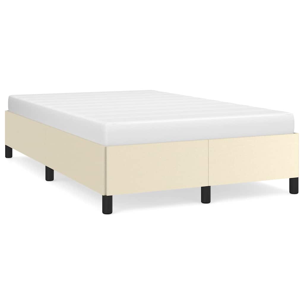 vidaXL Moldura de cama sem creme de colchão 120x190 cm couro do falso