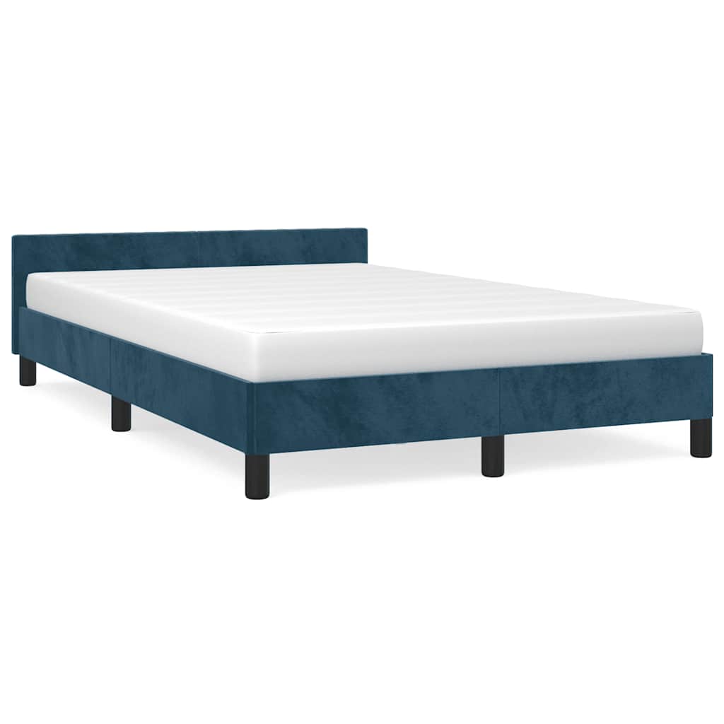 vidaXL Estrutura de cama sem colchão azul escuro 120x190 cm Veludo