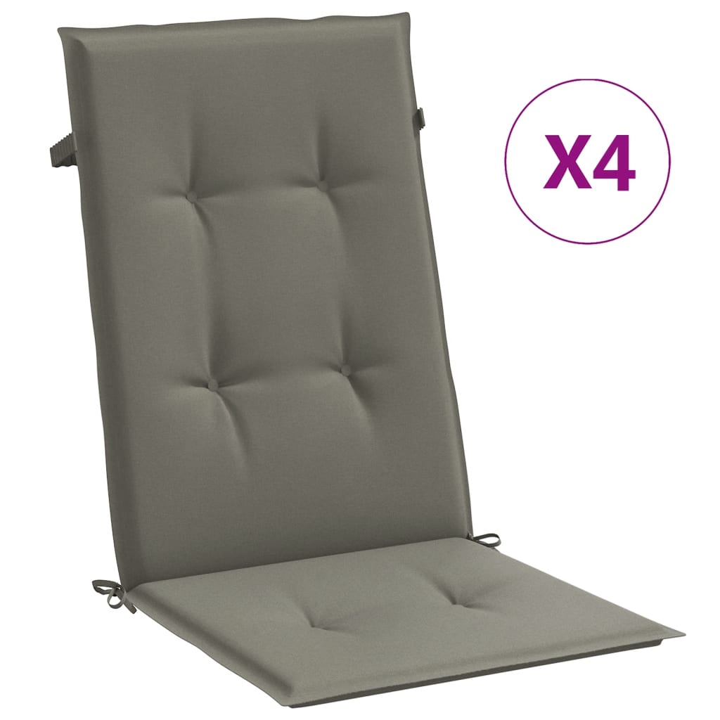 vidaXL Almofadões para cadeiras altas 4 pcs mesclado tecido