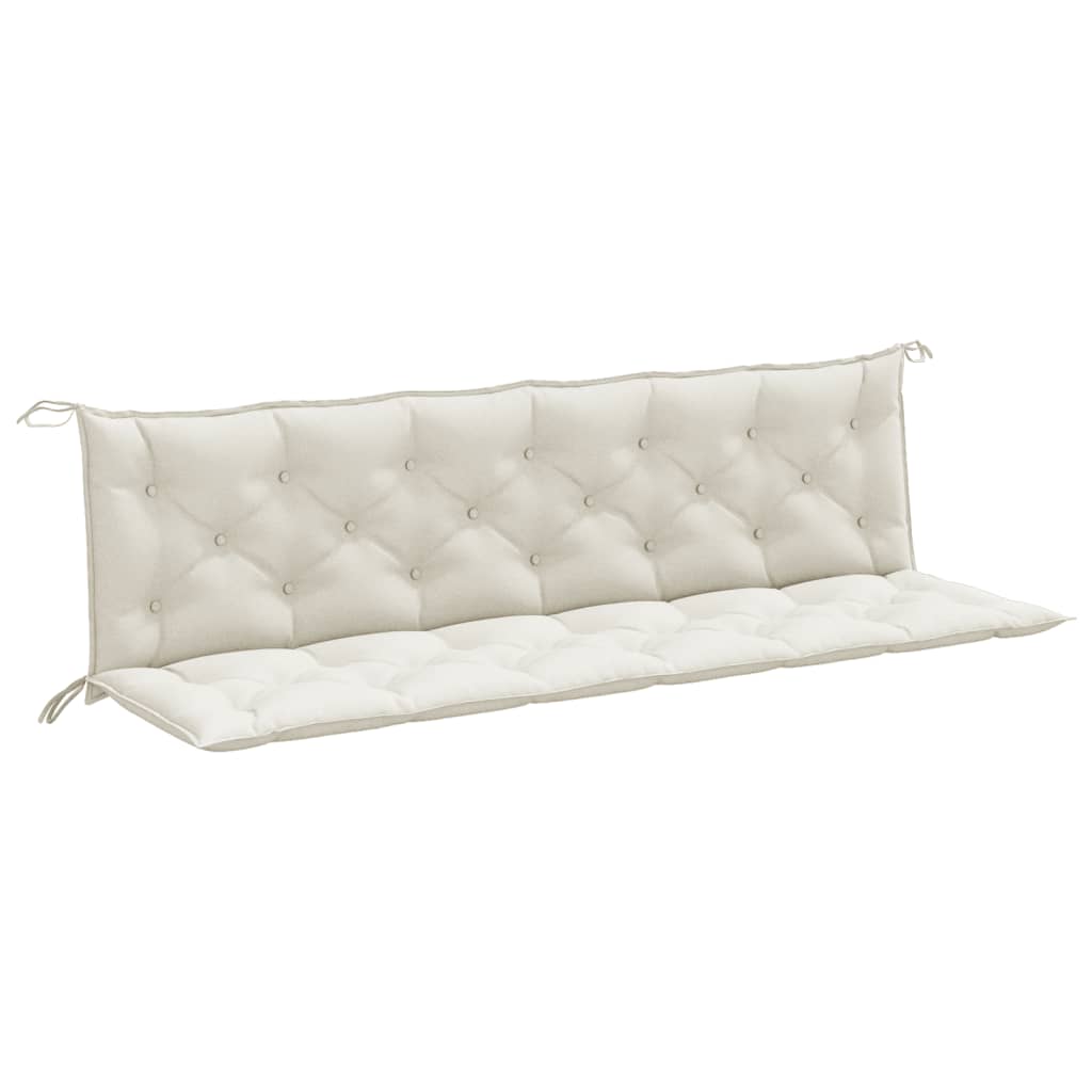 vidaXL Almofadões banco jardim 2pcs 200x50x7cm mesclado tecido creme