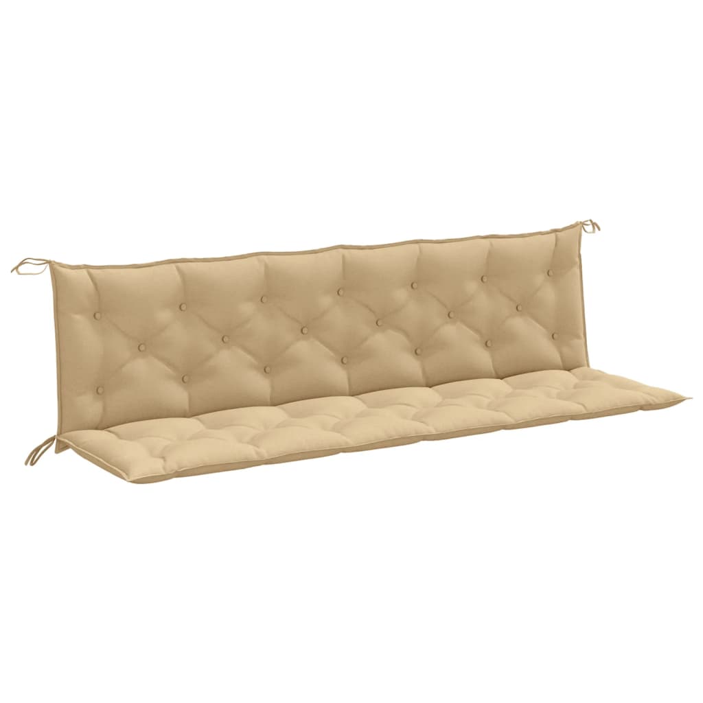 vidaXL Almofadões banco jardim 2pcs 200x50x7cm mesclado tecido bege