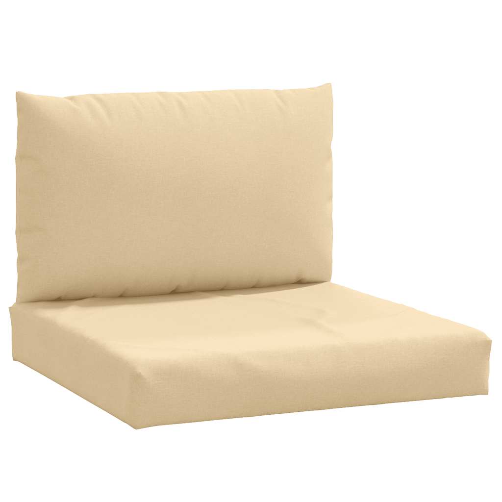 vidaXL Almofadões de paletes 2 pcs mesclado tecido bege