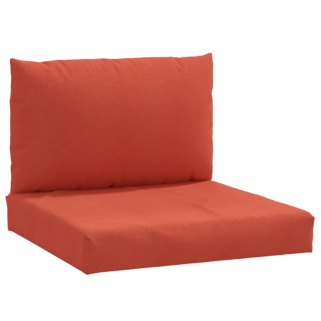 vidaXL Almofadões de paletes 2 pcs mesclado tecido vermelho