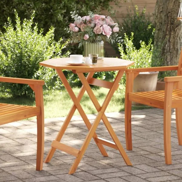 vidaXL Mesa de Jardim Dobrável Ø70x75 cm Madeira de Acácia Maciça - 258487693