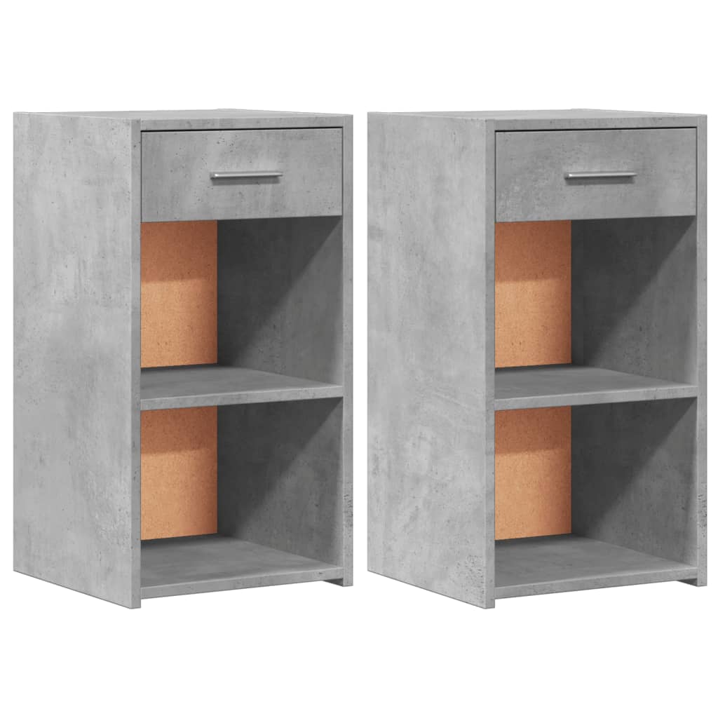 vidaXL Mesas de cabeceira 2 pcs derivados de madeira cinzento cimento