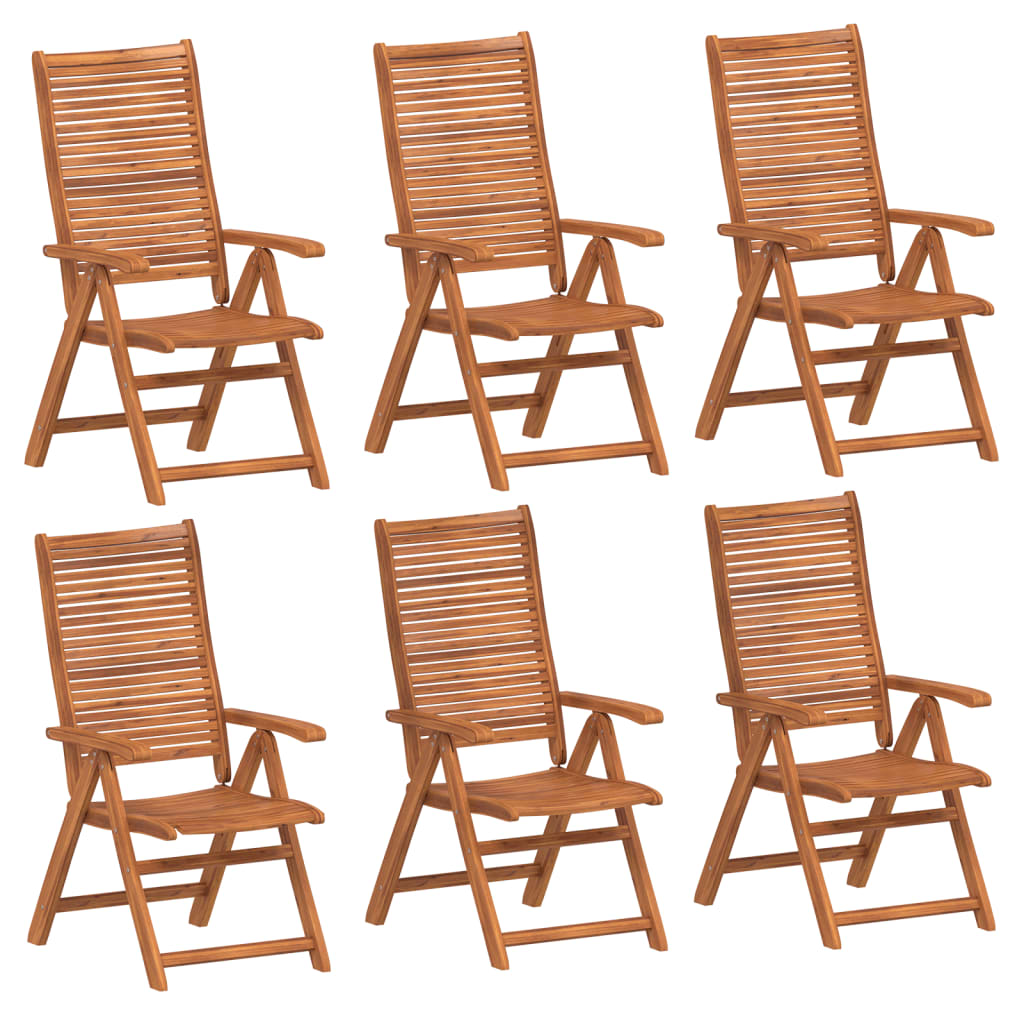 vidaXL Cadeiras de jardim reclináveis 6 pcs 56x72x107 cm acácia maciça