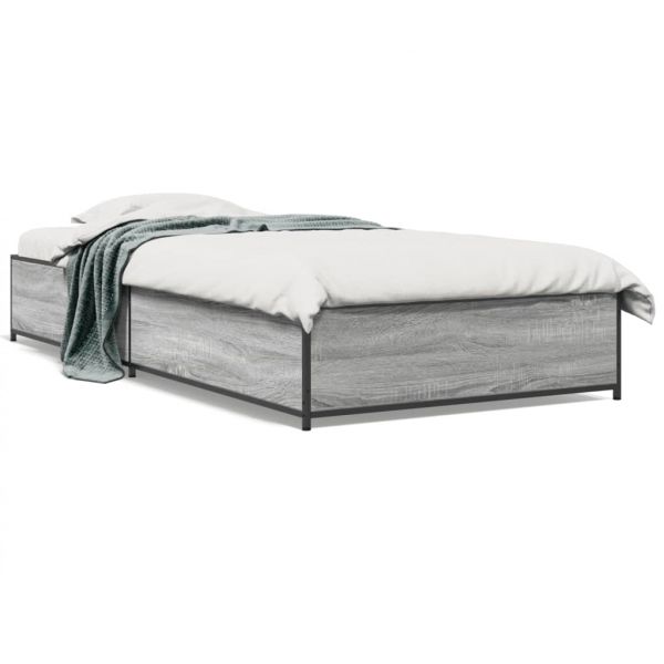 vidaXL Estrutura de Cama Derivados de Madeira e Metal Cinzento Sonoma - 1816323002