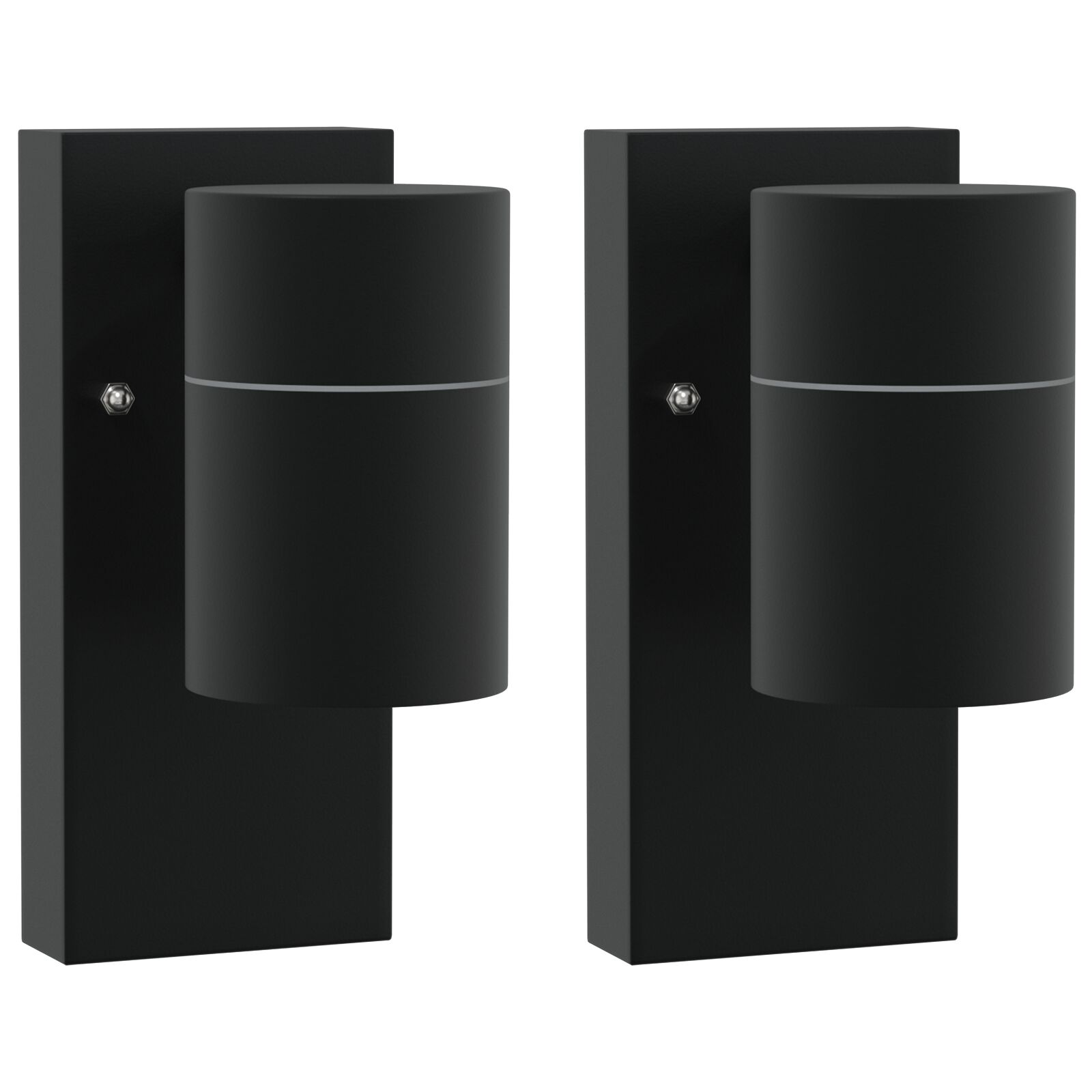 vidaXL Luz de Parede para Exterior 2 pcs Preto 6,5 x 10,5 x 16 cm
