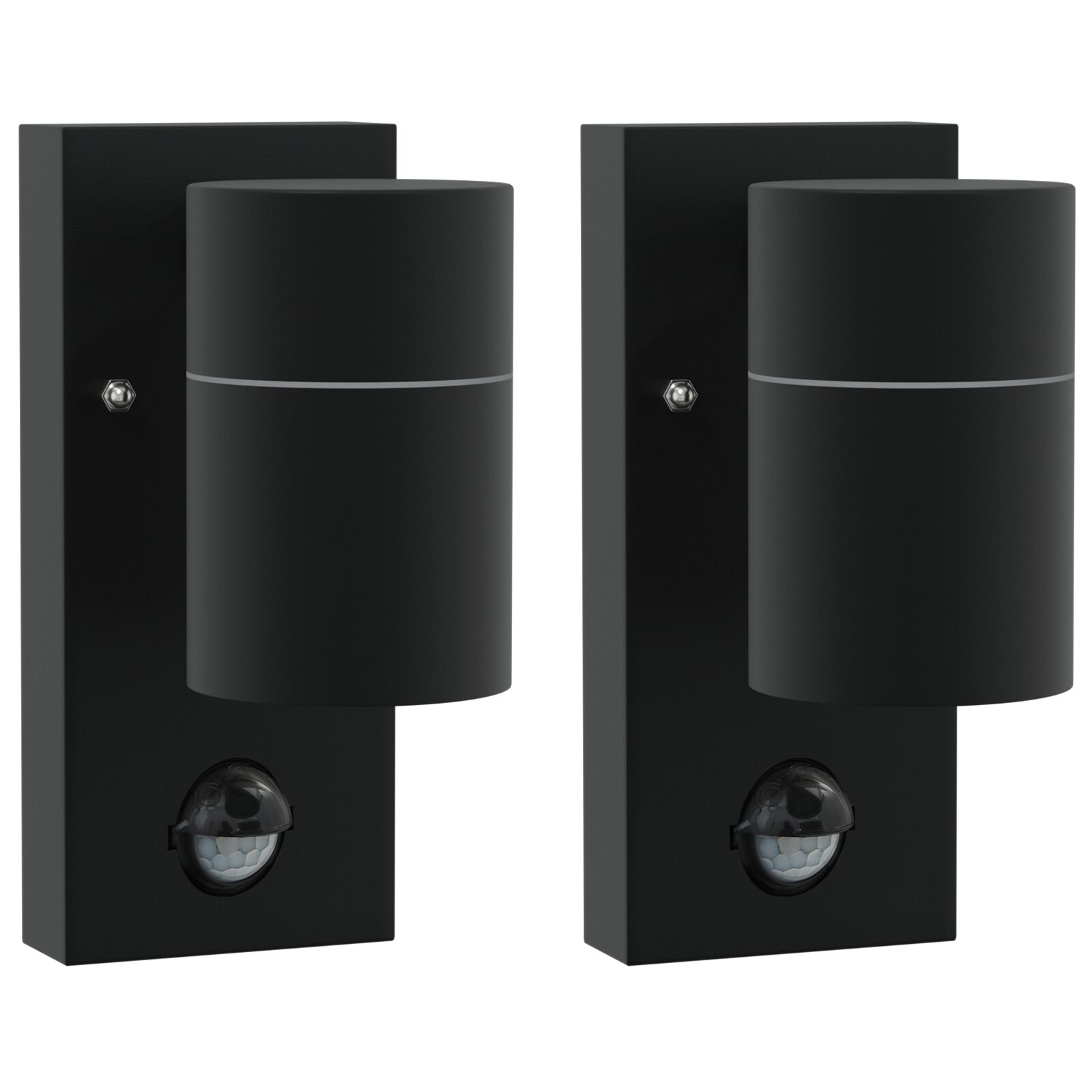 vidaXL Luz de Parede para Exterior 2 pcs Preto 6,5 x 10,5 x 16 cm