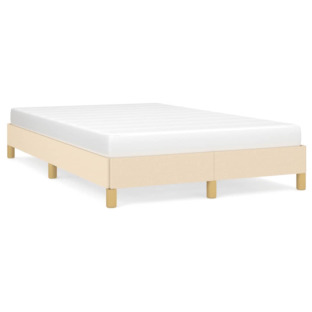 vidaXL Estrutura de cama sem colchão 120x190 cm tecido creme