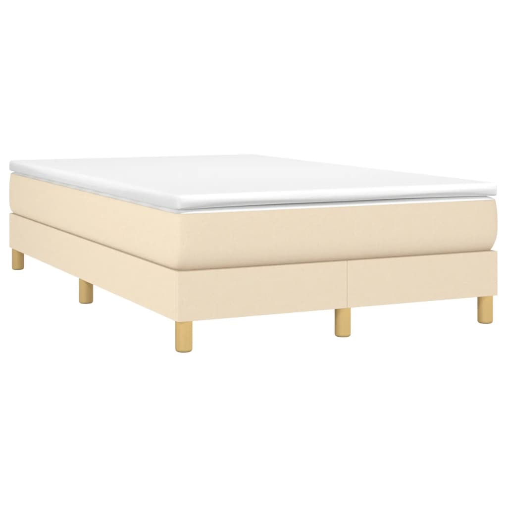 vidaXL Cama boxspring com colchão 120x190 cm tecido cor creme