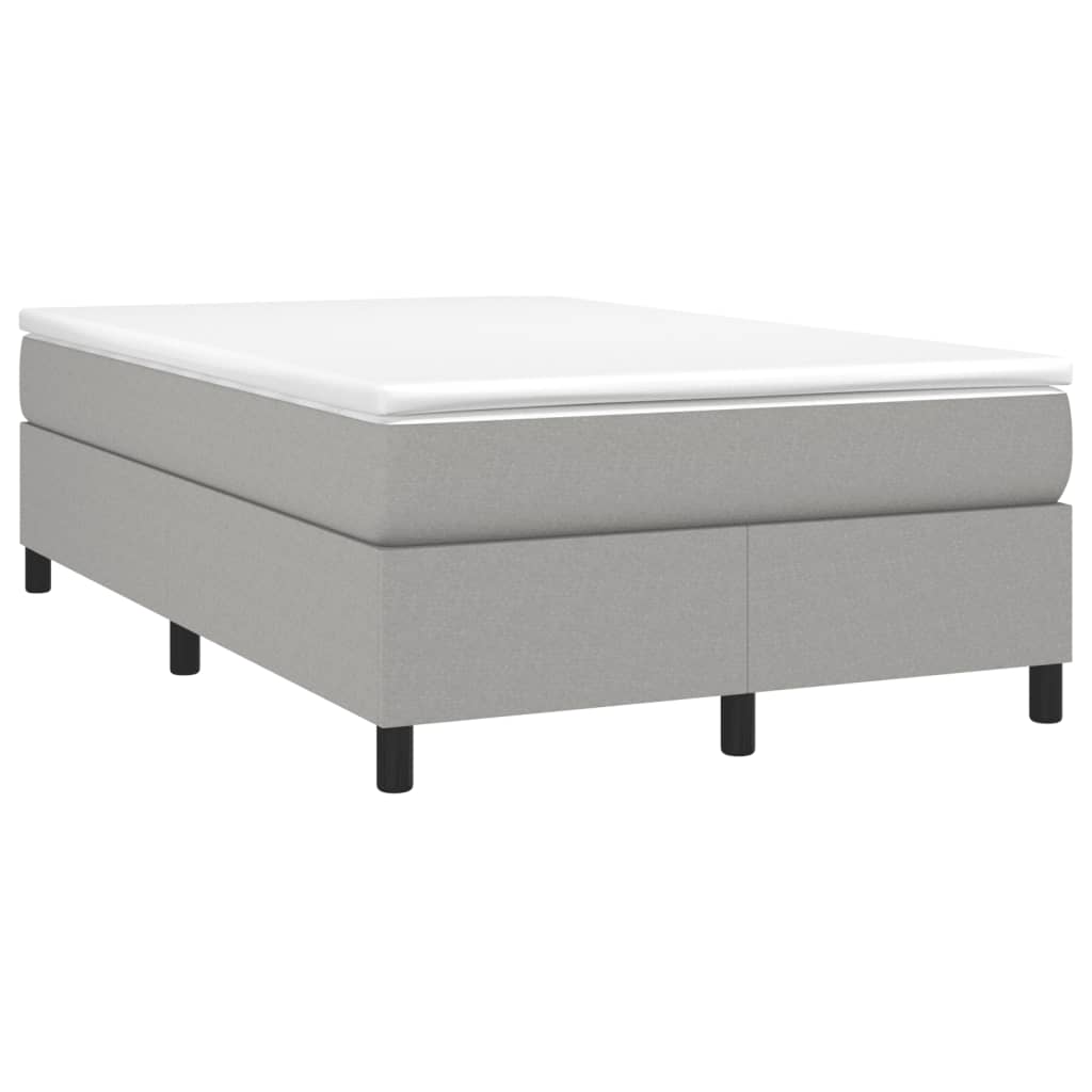 vidaXL Cama boxspring com colchão 120x190 cm tecido cinzento-claro