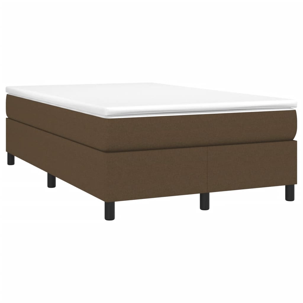 vidaXL Cama boxspring com colchão 120x190 cm tecido castanho-escuro