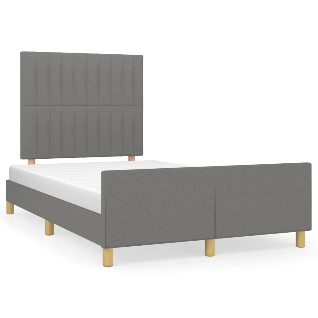 vidaXL Estrutura de cama sem colchão cinza escuro 120x190 cm tecido