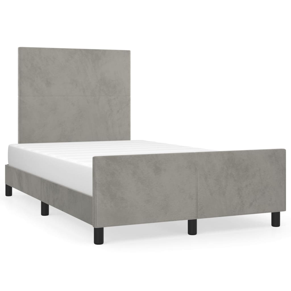vidaXL Estrutura de cama sem colchão cinza claro Veludo