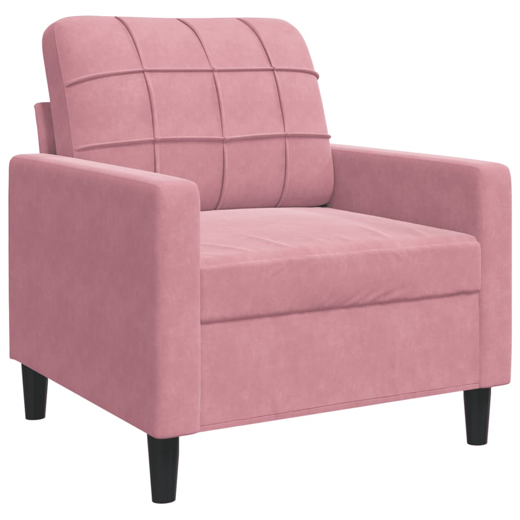 vidaXL Poltrona 60 cm veludo rosa