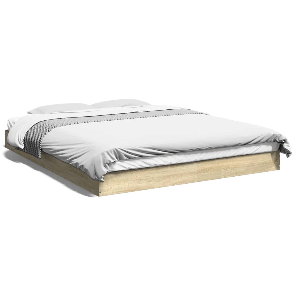 vidaXL Estrutura cama s/ colchão derivados de madeira carvalho sonoma