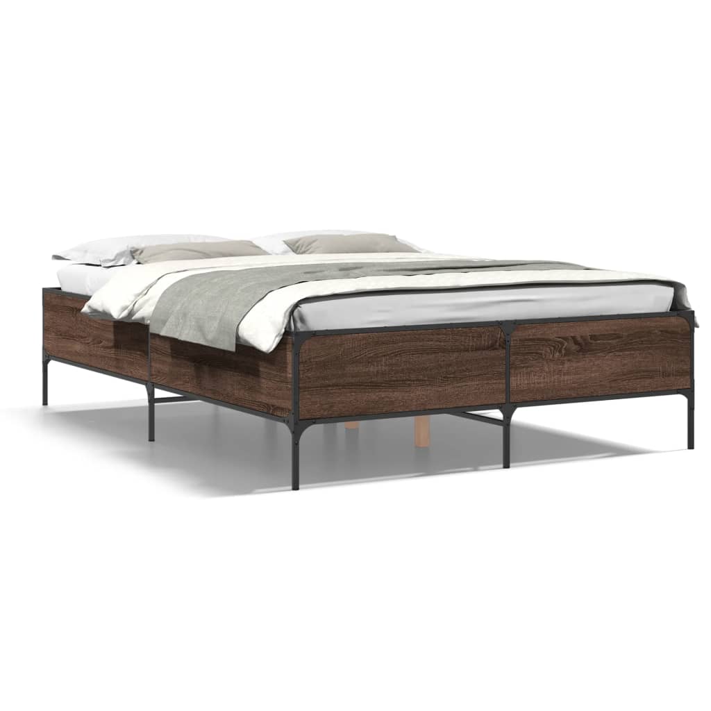 vidaXL Estrutura de cama 120x200 cm derivados madeira/metal