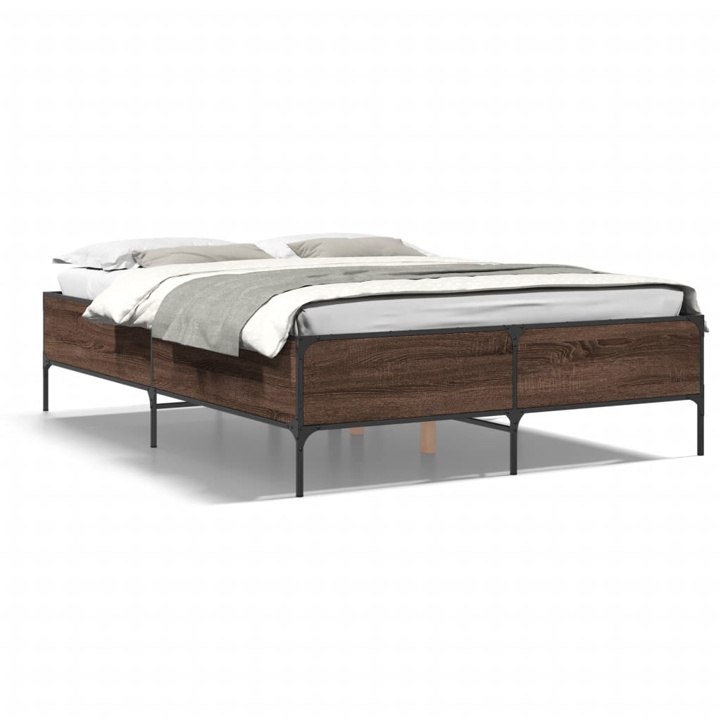vidaXL Estrutura de cama 120x190cm derivados madeira/metal
