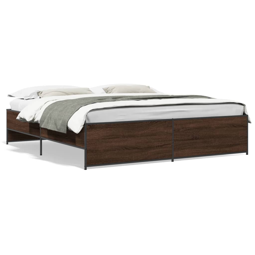vidaXL Estrutura de cama 200x200cm derivados madeira/metal