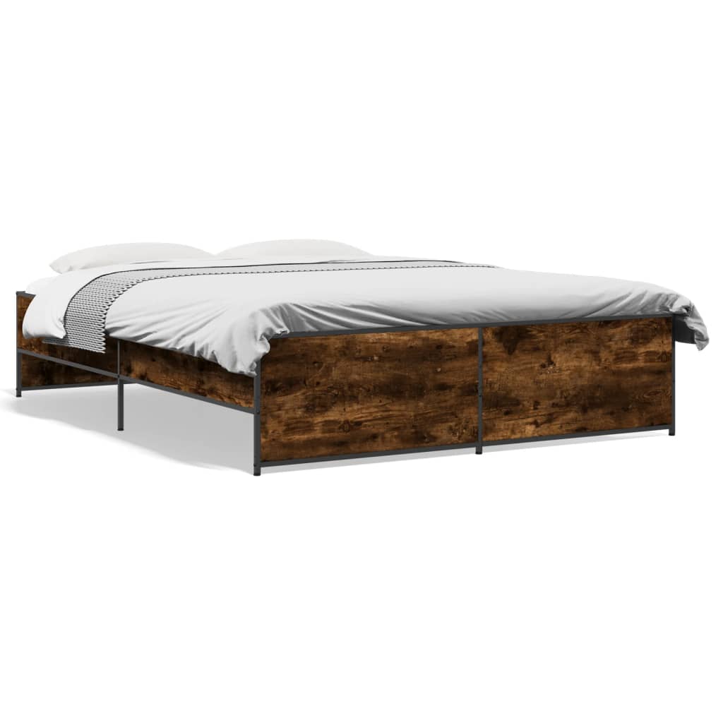 vidaXL Estrutura de cama 160x200 cm derivados madeira/metal