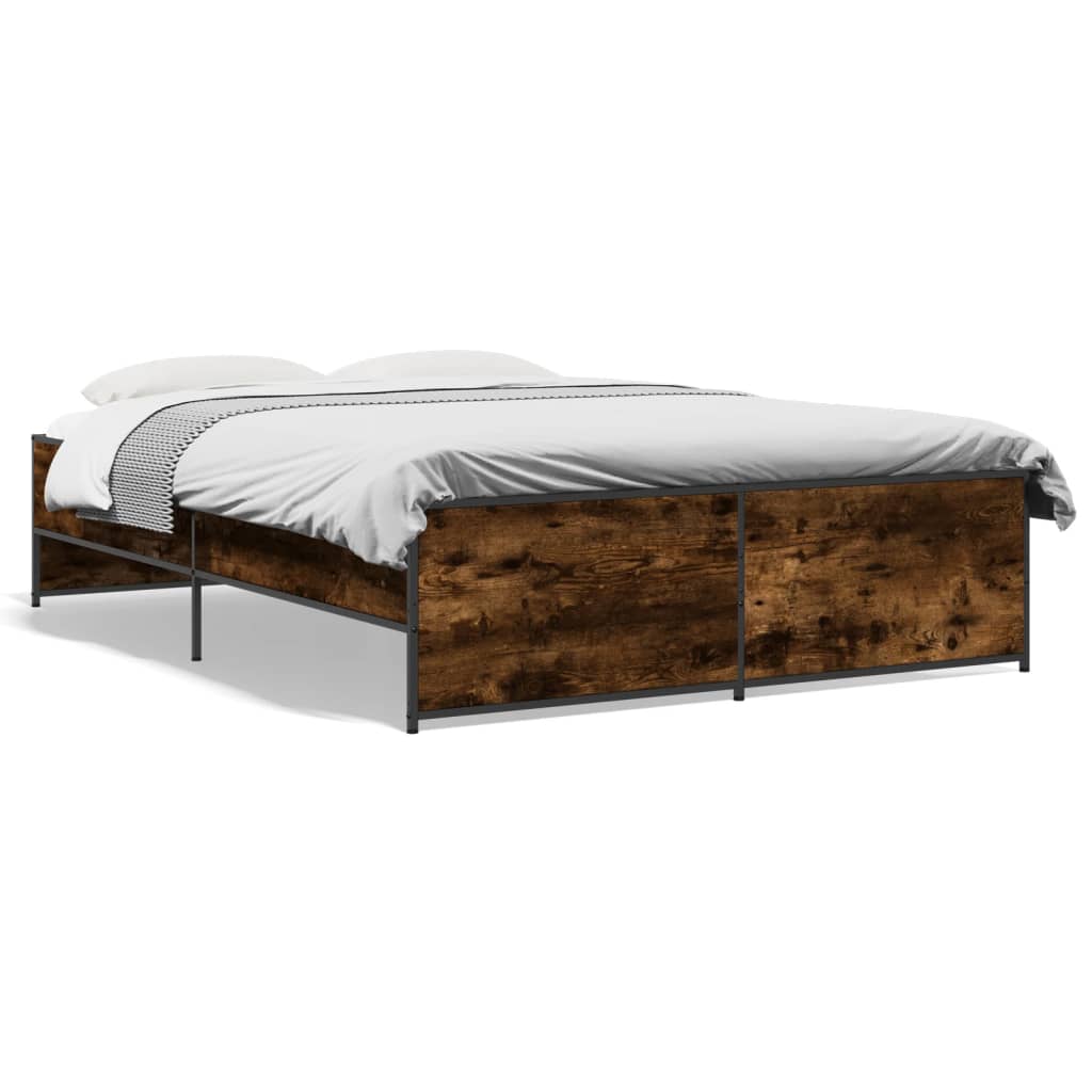 vidaXL Estrutura cama 140x190 cm derivados de madeira/metal
