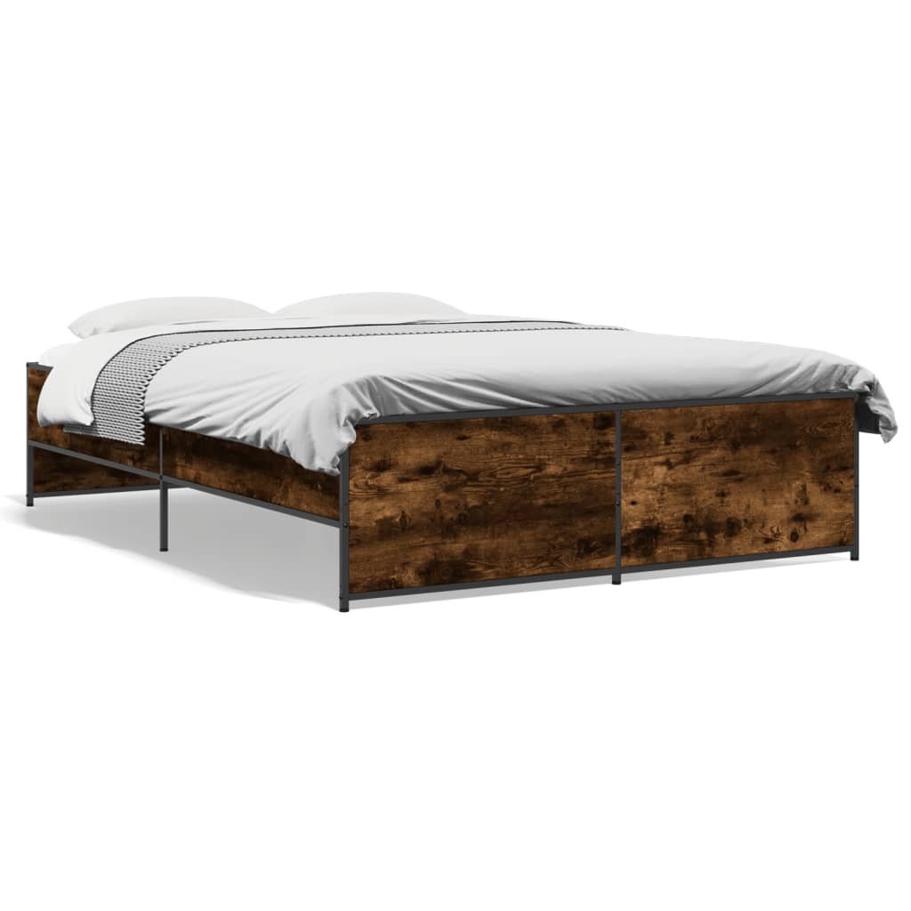 vidaXL Estrutura de cama 135x190 cm derivados madeira/metal