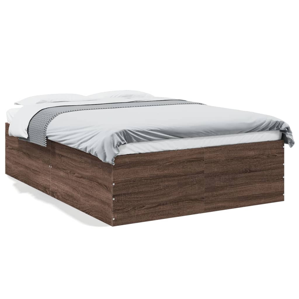 vidaXL Estrutura de cama 120x190cm derivados madeira carvalho castanho