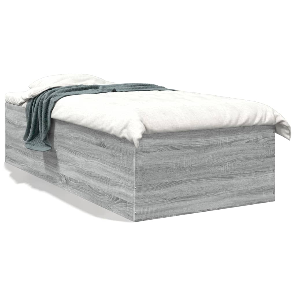 vidaXL Estrutura cama 90x190 cm derivados de madeira cinzento sonoma
