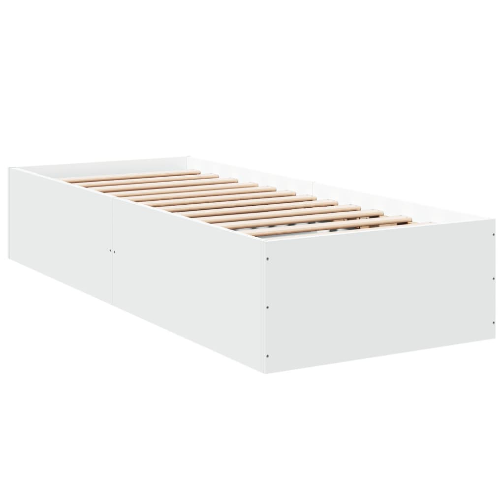 vidaXL Estrutura de cama 90x190 cm derivados de madeira branco