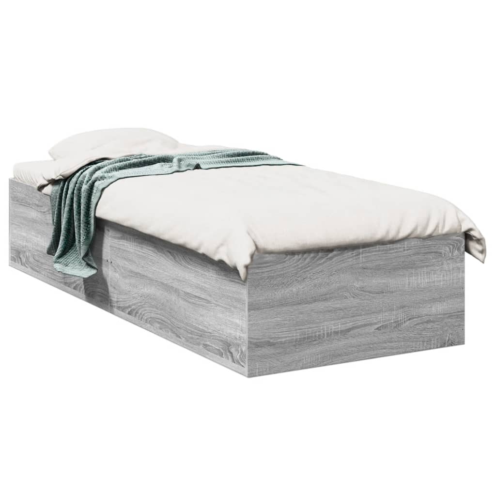 vidaXL Estrutura cama 90x190 cm derivados de madeira cinzento sonoma