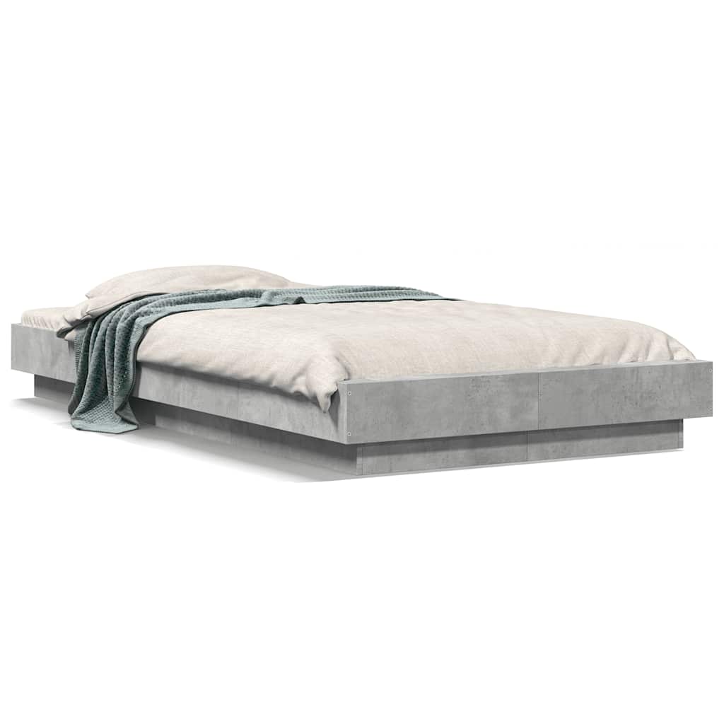 vidaXL Estrutura de cama 100x200 cm derivados de madeira cinza sonoma
