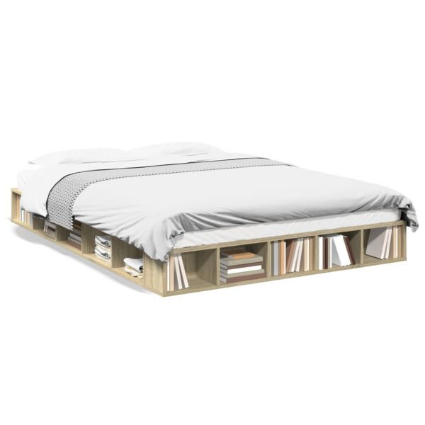 vidaXL Estrutura de Cama 160x200 cm Derivados Madeira Carvalho Sonoma - 3867484848