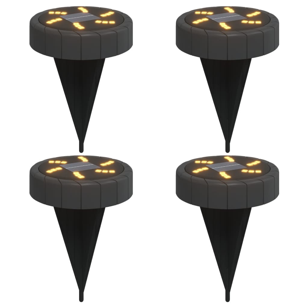 vidaXL Luzes solares para exterior com espigões 4 pcs branco quente