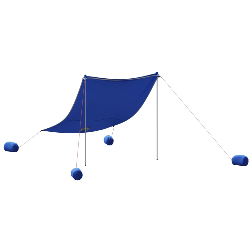 vidaXL Toldo de praia com âncoras de areia 214x236 cm azul